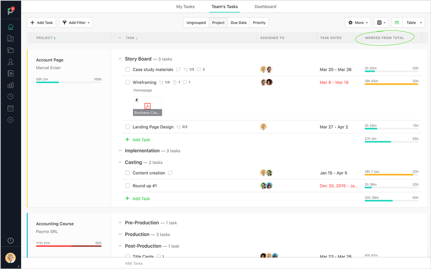 team's-tasks-table-view