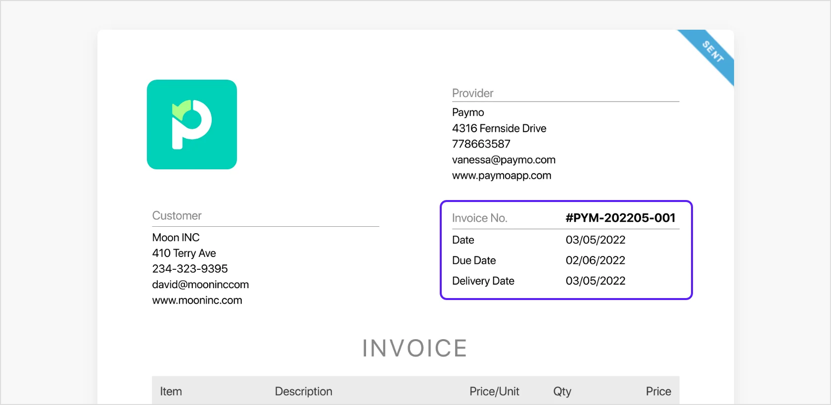 Invoice Number